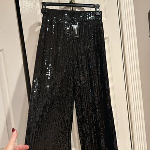 NWT  sequin wide leg pants